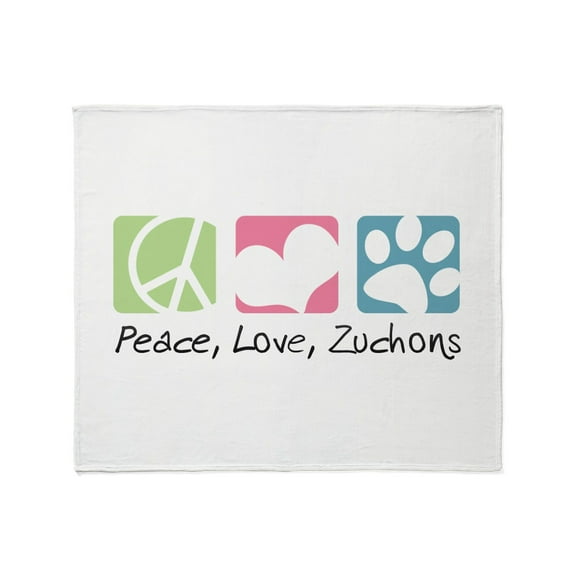 CafePress - Peace, Love, Zuchons Throw Blanket - Soft Fleece Throw Blanket, 50"x60" Stadium Blanket
