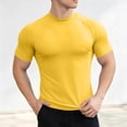 thumbnail image 2 of USNSM Men's Short Sleeve UPF 50+ Sun Protection Shirts Quick Dry Athletic Fitness T-Shirt Hiking Running Swimming Rash Guard Yellow L, 2 of 6