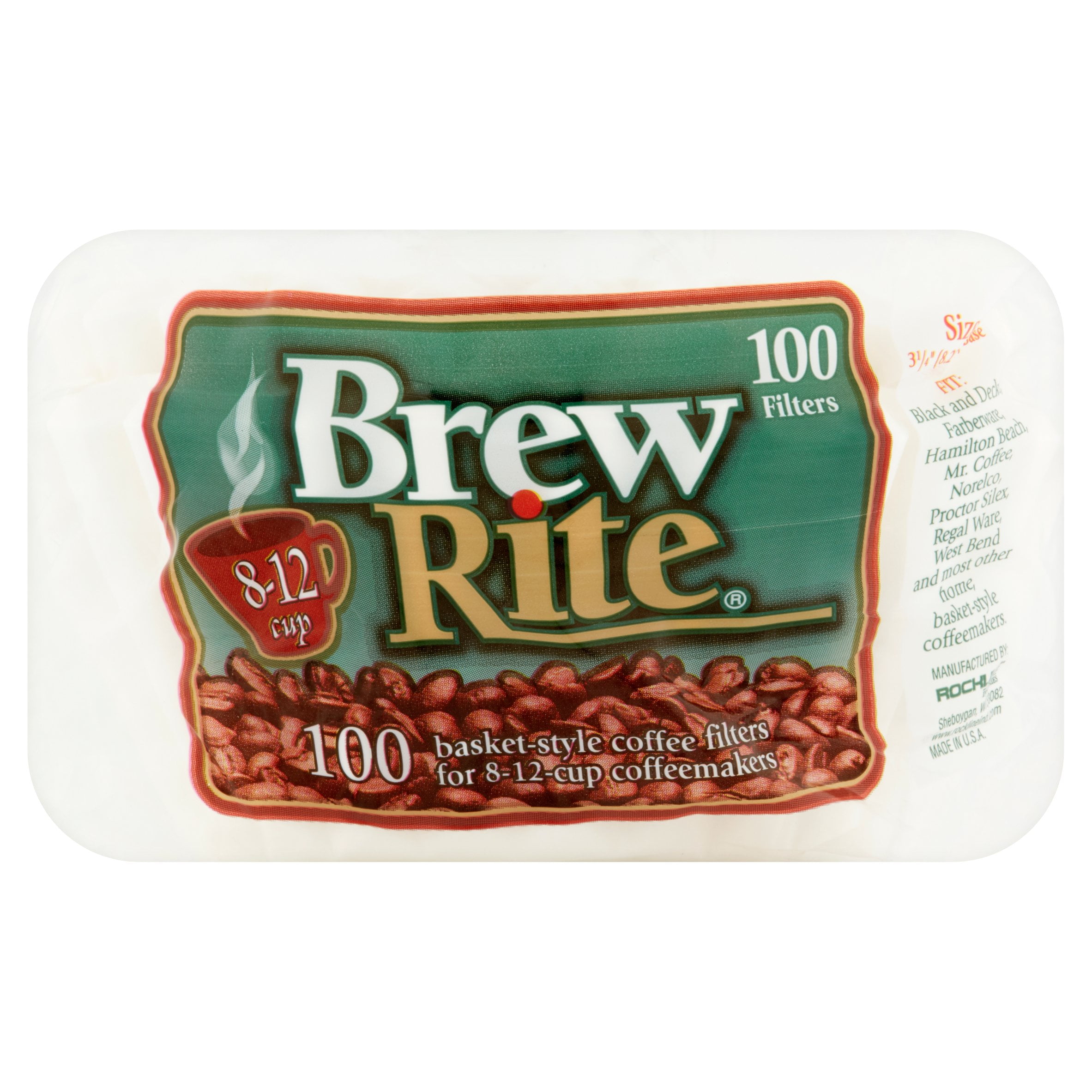Brew Rite 12-Cup Drip-Style Coffee Filters, 100 count by Rockline® Industries