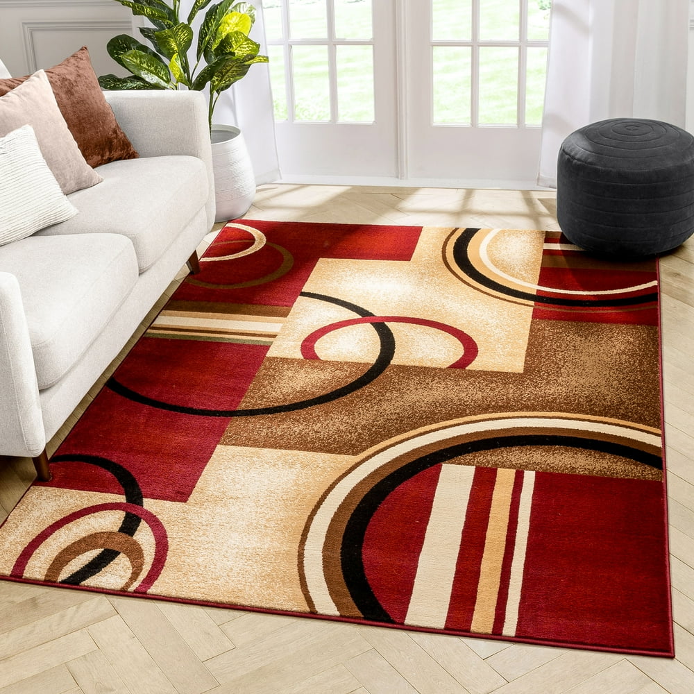Well Woven Barclay Arcs & Shapes Modern Abstract Geometric Red 7'10" x
