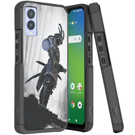 DALUX MetKase Hybrid Slim Phone Case Cover Compatible with Cricket Magic 5G / AT&T Propel 5G (2023) - Gray Forest Warrior