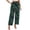 Green, variant on Women's Marble Print Wide Leg Pants Boho Floral Elastic High Waisted Pants Baggy Casual Loose Fit Flowy Trousers