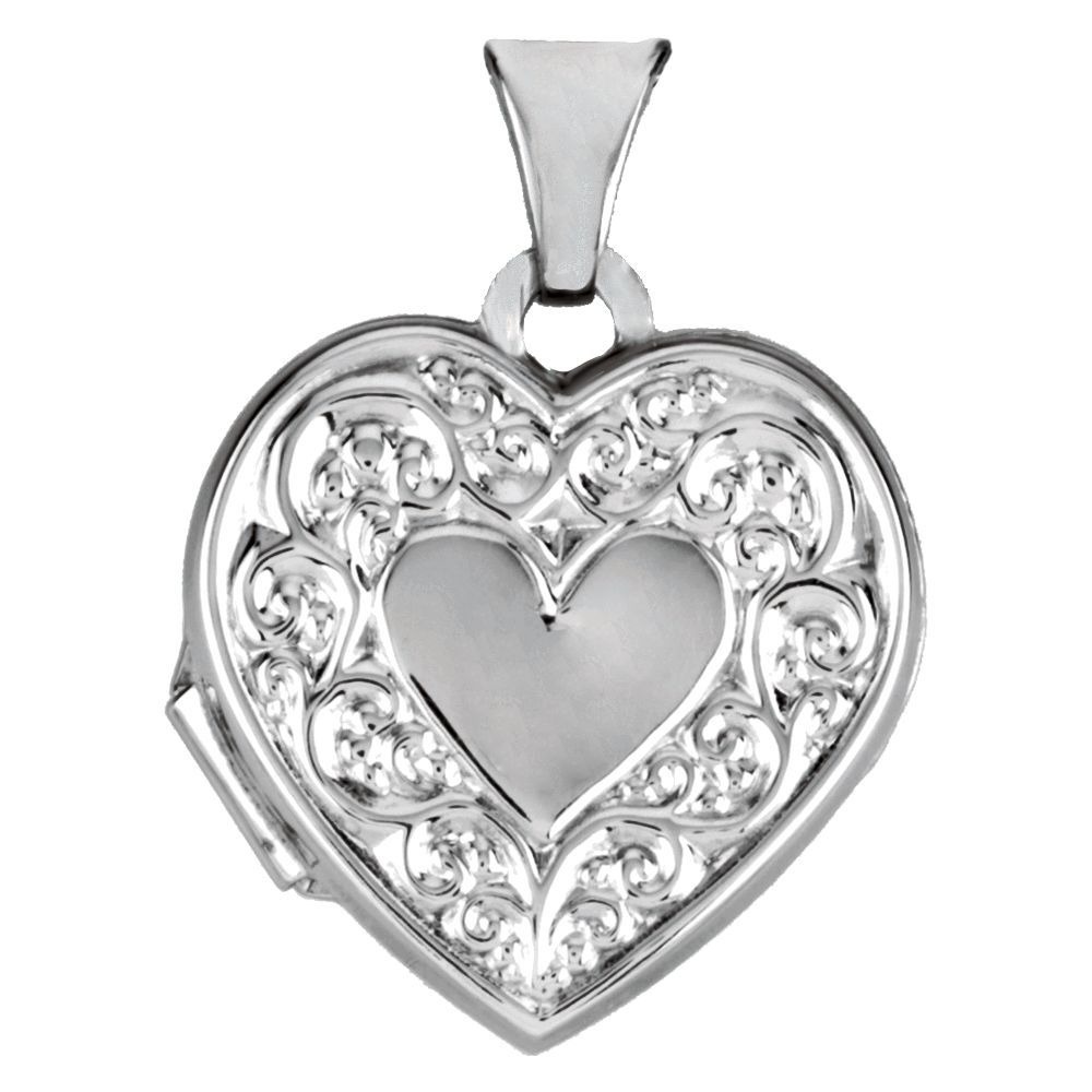 White gold photo locket Clearance