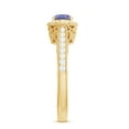 thumbnail image 3 of Rosec Jewels Tanzanite Engagement Ring with Halo - 1/2 Ct - Vintage Style Tanzanite Diamond Ring - AAA Grade - with Jewelry Box, 18K Yellow Gold, US 13.00, 3 of 9