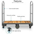 thumbnail image 3 of Narrow Aisle U-Boat Platform Truck Dolly , 16 x 48 Inch Heavy Duty Utility Cart with Thick Wood Deck , Premium Hand Truck Can Hold Loads Up to Pounds , Hand Cart with Dual Removable Handles, 3 of 5
