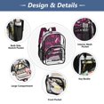 thumbnail image 5 of Large Clear PVC Backpack Heavy Duty See Through Backpack for Adults Work Travel, Pink-lace Printed 12L, 5 of 8