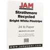 JAM Paper Strathmore Paper, 8.5 x 11, 24 lb Bright White Pinstripe Recycled, 500 Sheets/Ream