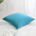 thumbnail image 3 of Unique Bargains Luxury Euro Velvet Square Decorative Throw Pillow Cover, 18" x 18" Teal Blue, 3 of 8