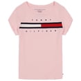 thumbnail image 1 of Camiseta Tommy Hilfiger para niña con diseño de bandera rosa, sombra rosa, 12 a 14 años, 1 of 2
