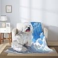 thumbnail image 2 of Rateoe Cute Cloud Bichon Frise Pattern Flannel Throw Blanket, Ultra-soft Blanket for Bed, Couch, Car, Hypoallergenic Anti-pilling blanket-50"x40"(Vertical), 2 of 6