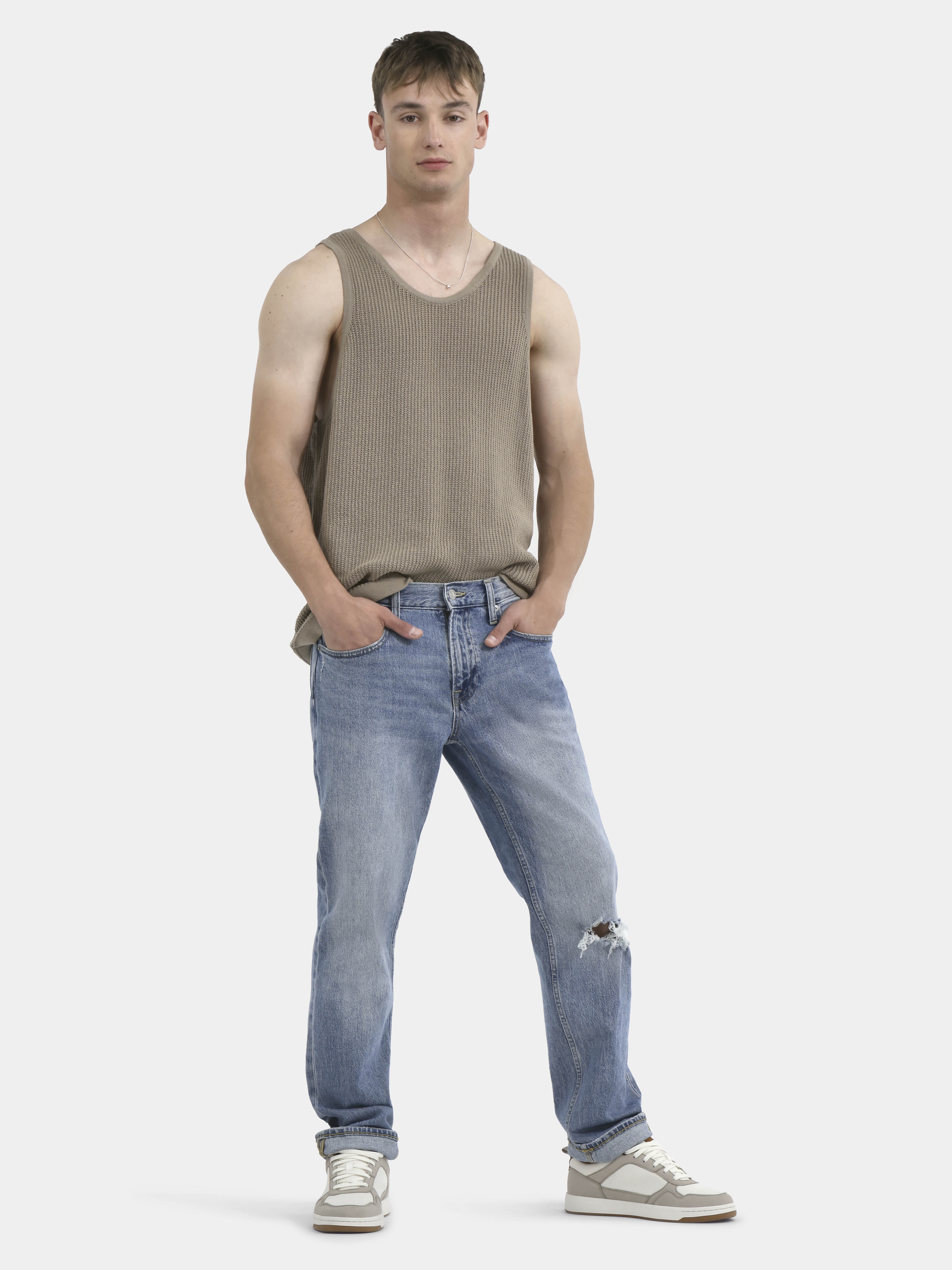 No Boundaries Mesh Stitch Sweater Tank Top, Men's and Big Men's