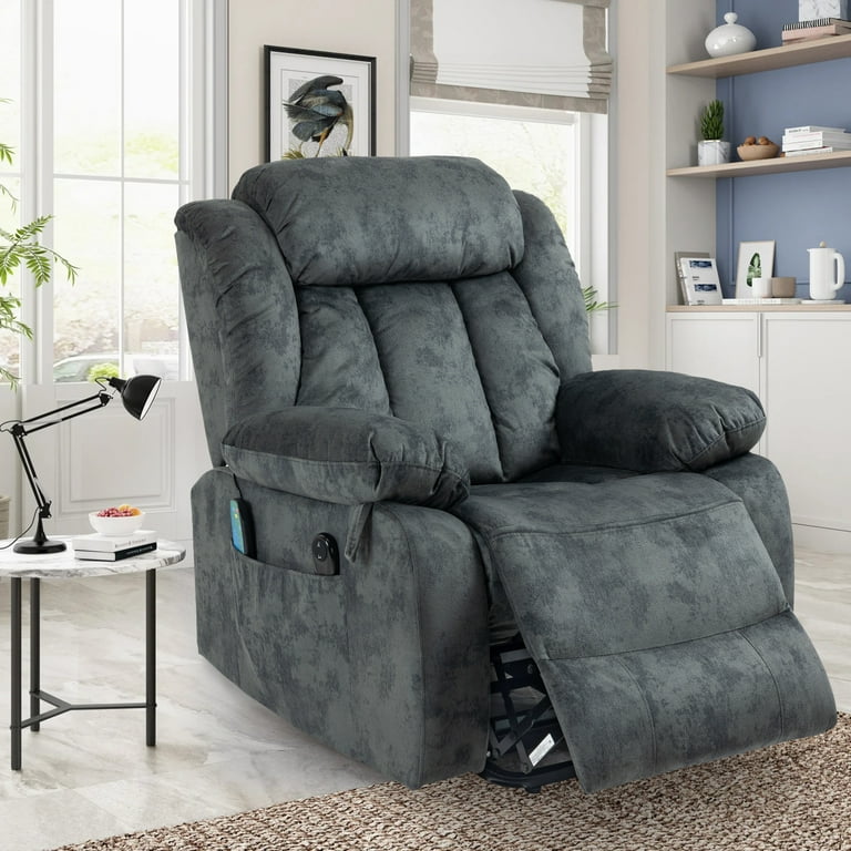 Huguley Power Lay Flat Recliner with Extra Extension Foot Rest Wildon Home Body Fabric: Brown Polyester