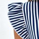thumbnail image 2 of TaTaai Womens Short Sleeve V Neck Striped Dress Ruffled Sleeve Detail Loose Lightweight Comfortable Commute Casual Vacation Daily Wear Outfits Gift, 2 of 6