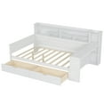 thumbnail image 5 of CoSoTower Wooden Full Size Daybed with Storage Shelves, Multi-Functional Bed with Two Storage Drawers and Study Desk, Antique White, 5 of 9