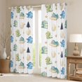 thumbnail image 2 of Manfei Cute Kawaii Dragon Animals Curtains and Drapes Pack of 2 (52x63 Each),Pine Tree Cloud Black Out Curtains,Blue White, 2 of 6
