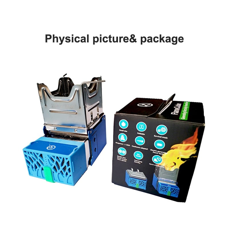 Flame Cube Portable Wood Buring Camp Stove Outdoor Folding Backpacking Stove With Battery To Power USB Charging