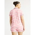 thumbnail image 2 of Joyspun Women's Dreamy Soft Collection Notch Collar Top and Shorts Pajama Set, 2-Piece, Sizes XS-3X, 2 of 5