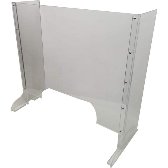 Cashier Protection Sneeze Guard at Convenience Store Checkout Counter (28x30) larger pass thru