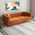 thumbnail image 4 of Allora Mid-Century Modern Rectangular Tight Back Velvet Sofa in Orange, 4 of 4