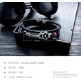 thumbnail image 5 of Mens Leather Guitar Bracelet, Handmade Black Multi-Layer Cowhide Braided Cuff Music jewelry 8.3 Inches, 5 of 6