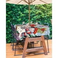 thumbnail image 3 of Fsddascl Christmas Outdoor Tablecloth - 60x102 Inch Rectangle Dining Table Cover, Xmas Berry Winer Snowflake Snowman Blue Waterproof Outdoor Table Cloth with Umbrella Hole & Zipper for Picnic/Patio, 3 of 7