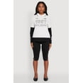 thumbnail image 3 of Womens Varsity Stripe Foil Screen Graphic Layered Look Sweater, 3 of 5