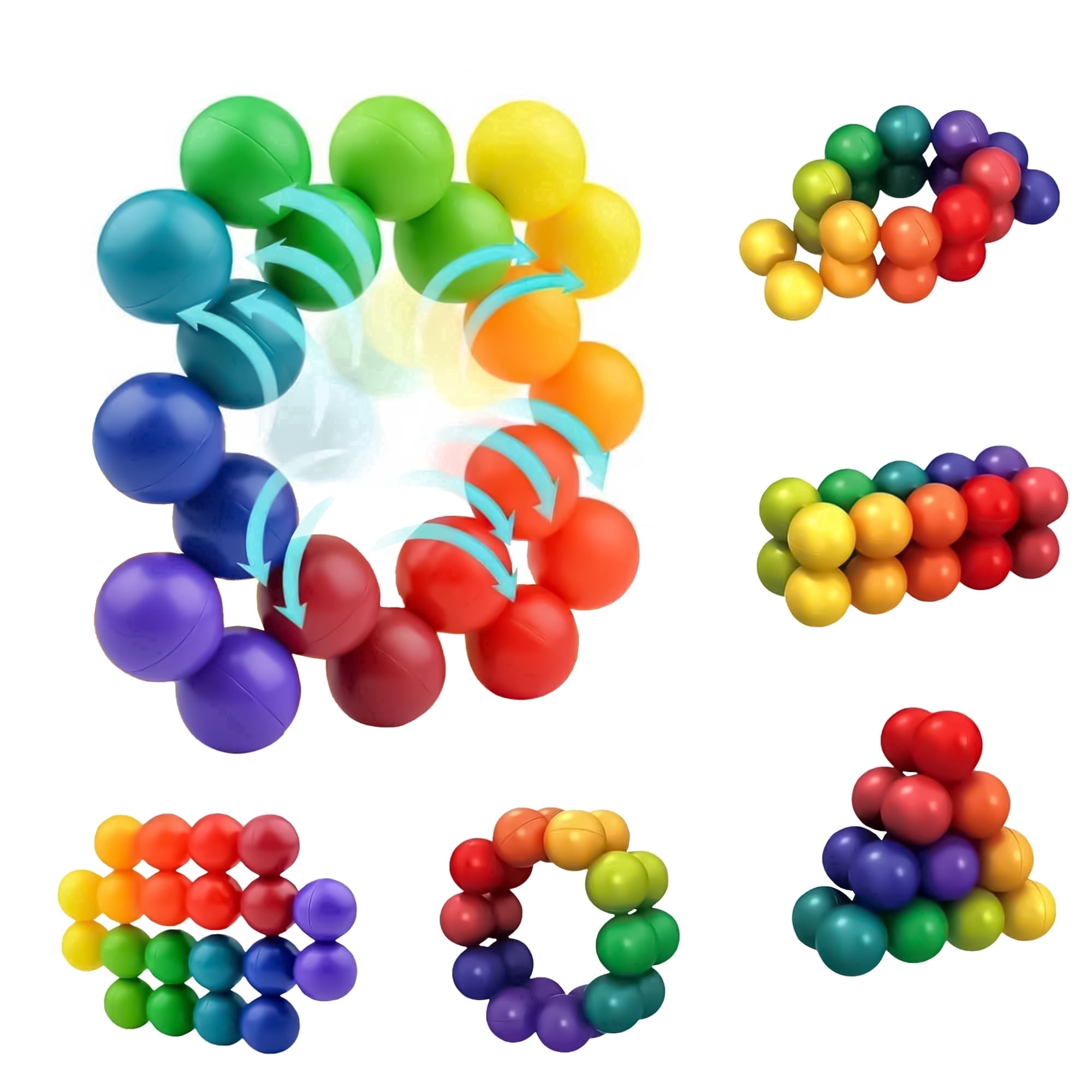 Colorful Sensory Toys for Kids, Quiet Cool Fidget Toys Ball Autism Educational ADHD Desk Toy,Stocking Stuffer Gift for Adults Kids