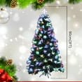 thumbnail image 3 of LAMPHOME 3FT Pre-Lit Christmas Tree, Fiber Optic Artificial Xmas Tree with Multicolor Lights, Top Star, Foldable Metal Base, RGB Fiber Optic Tree T for Indoor Holiday Home Decoration, 3 of 5