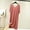 Pink, variant on Fengqque Women Modal Nightgowns U Neck Short Sleeve Side Slit Loose Solid Color Midi Nightgown Pink XL