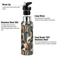 thumbnail image 3 of Yayeee 20oz Insulated Water Bottle Double Wall Stainless Steel with Flip Straw Lid, Art Leaves Pattern, 3 of 7