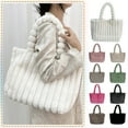 thumbnail image 2 of Women's Fluffy Tote Bag Large Fleece Shoulder Hobo Handbag Winter Casual Cure Big Clutch Purse for Women, 2 of 3