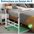 thumbnail image 4 of Escritorio para Laptop, Escritorio de pie móvil con Altura Ajustable, Mesa con Ruedas para Cama, fácil de Montar, Ideal para Oficina, Desayuno, café (60 x 40 cm,Grano de Madera), 4 of 6