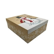 Holiday Time Christmas Jumbo Kraft Gift Box, Snowman, 14.75x11.75x 5in