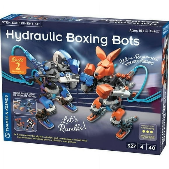 Thames & Kosmos Hydraulic Boxing Bots STEM Experiment Kit Build Two Hydraulic-Powered Boxing Robots! Explore Hydraulic, Water-Powered Systems Challenge a Friend to a Robot Duel!