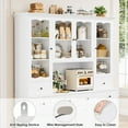 thumbnail image 4 of Homfa 74.2'' Tall Kitchen Pantry with 8 Doors Storage Hutch, Large Wood Storage Cabinet with 4 Drawers & Adjustable Shelves for Dining Room Living Room, White, 4 of 8