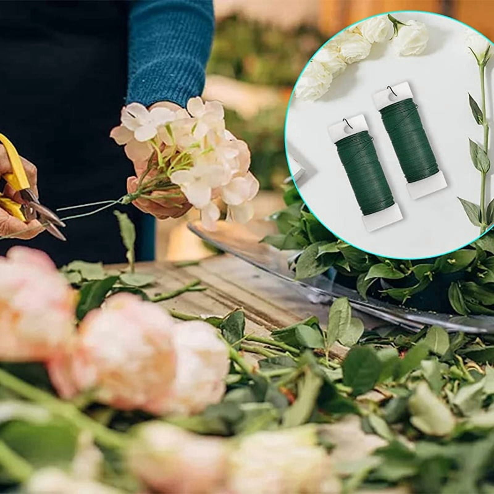 20Pack Floral Wire Flexible Paddle Wire Florist Green Wire for Crafts,Tree,Garland and Floral Flower Arrangement