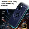 thumbnail image 6 of Dteck Case for iPhone 15 ,Shockproof Leather Magnetic Mag Safe Case Hybrid Rubber Built-in invisible Mag Kickstand Cover, Darkblue, 6 of 7