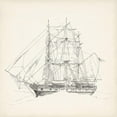 thumbnail image 3 of Foust, Richard 20x20 Black Modern Framed Museum Art Print Titled - Antique Ship Sketch II, 3 of 5