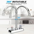 thumbnail image 4 of Commercial Bar Sink Faucet, Deck Mount Utility Sink Faucet, Brass Constructed, Chrome Polished with Gooseneck Spout and Rotatable Dual Lever Handles., 4 of 4