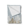 thumbnail image 2 of City Soft Flannel Fleece Throw Blanket, Hand Drawn Modern Urban Life Illustration Apartment Buildings Skyscrapers Open Sky, Cozy Plush for Indoor and Outdoor Use, 50" x 70", Multicolor, by Ambesonne, 2 of 5