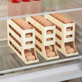 thumbnail image 4 of Four-Layer Egg Storage Rack, Auto Rolling Fridge Egg Organizer, Refrigerator Egg Storage Box,4 Tier Rolling Egg Holder Dispenser (1 PCS Beige), 4 of 5