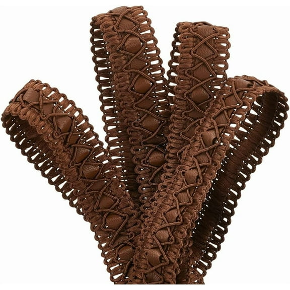 20 Yards Faux Leather Braid Trims 3/4 inch Wide Flat Upholstery Strap Trim Leather Edge Sewing Ribbon for Home Decor Garment Accessories DIY Sewing Craft Peru