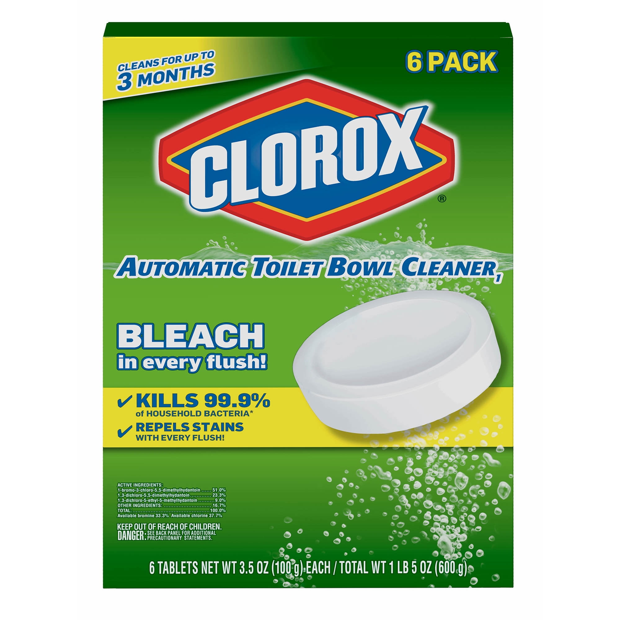 2 Counts Tablet Automatic Clorox Toilet Bowl Cleaner Tablets with Bleach 