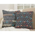 thumbnail image 3 of SARO 944.M18S 18 in. Square Geometric Print Down Filled Throw Pillow with Tassels - Multi Color, 3 of 5