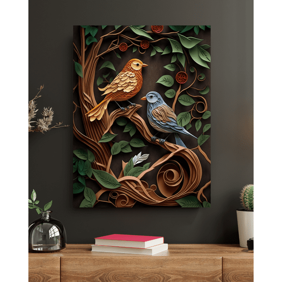 Paper Plumage - Quilled Birds Canvas Wall Art
