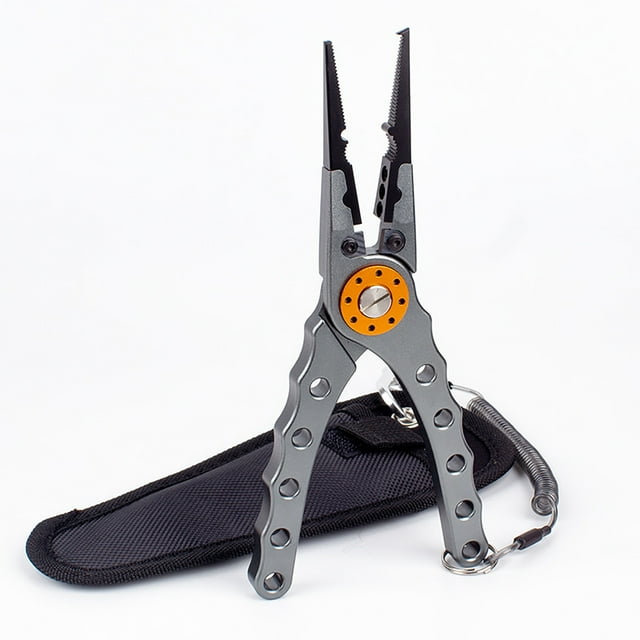 Saltwater Fishing Gear8-Inch Fishing Pliers Saltwater 420 Stainless-Steel Fishing Tools Comfortable and Slip Rubber Handle Braideds Line Cutter Hook Remover Crimper