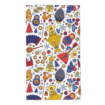 

Home Towels Russia Colored Moscow Kremlin Cathedral Russian Doll Balalaika Samovar Bear Absorbent Hanging Hand Towel Small Bath Towel Decorative Kitchen Dish Guest Towel For Spa Gym Hote27.5x16in