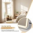 thumbnail image 4 of Modern LED Full-Length Mirror with Rounded Corners, 3 Color Temperatures, Touch Control, Floor & Wall Mountable, Anti-Fog for Bedroom/Bathroom(16" x60"), 4 of 9