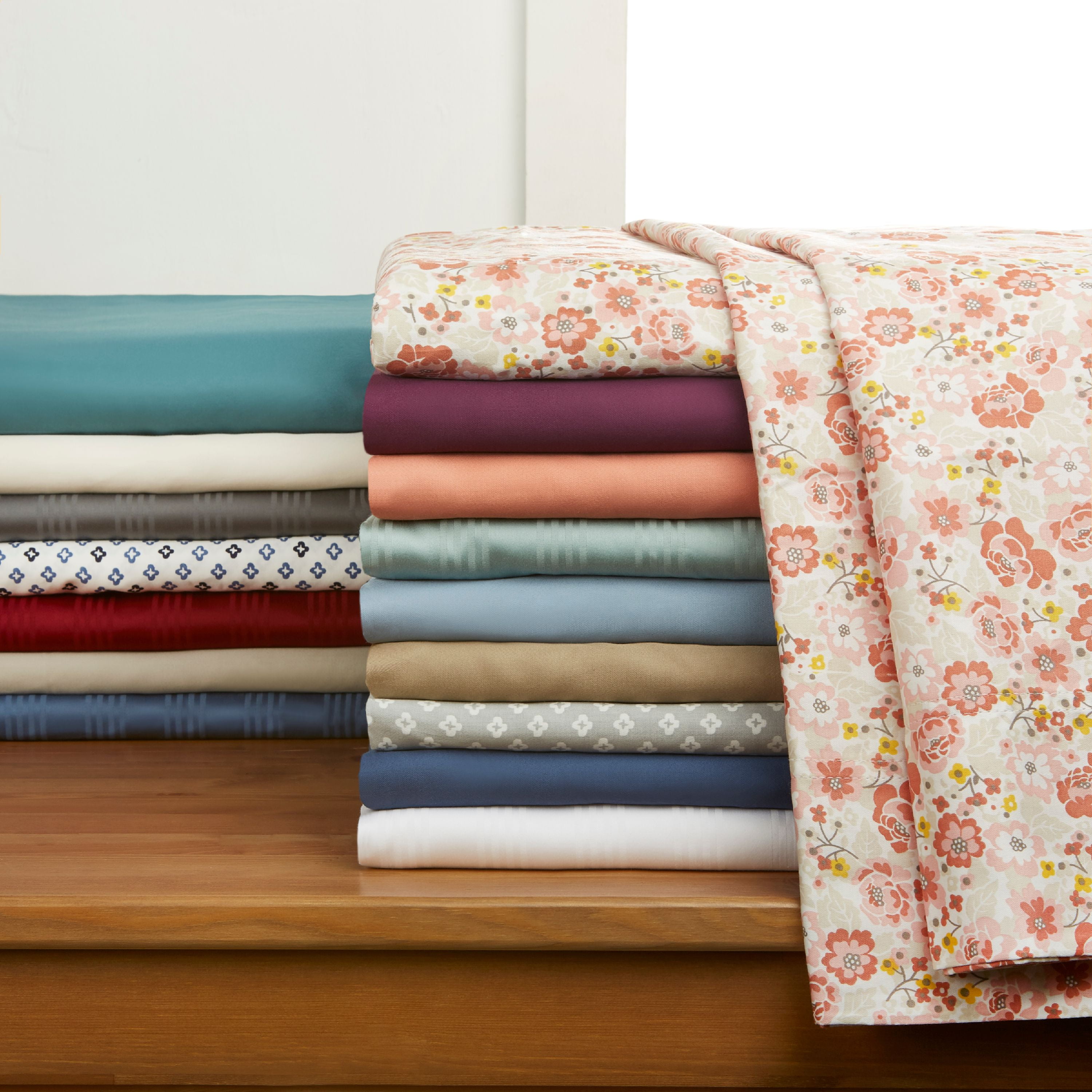 Better Homes & Gardens 300 Thread Count 100% Cotton Wrinkle Resistant Sheet Set, Twin Slate Blue
