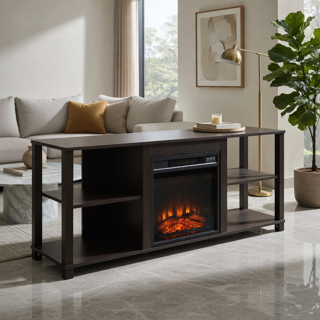 Topcobe 2-Tier TV Storage Cabinet Console with Adjustable Shelves, TV Furniture for Living Room